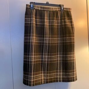 Worthington Brown Plaid Skirt Size 16